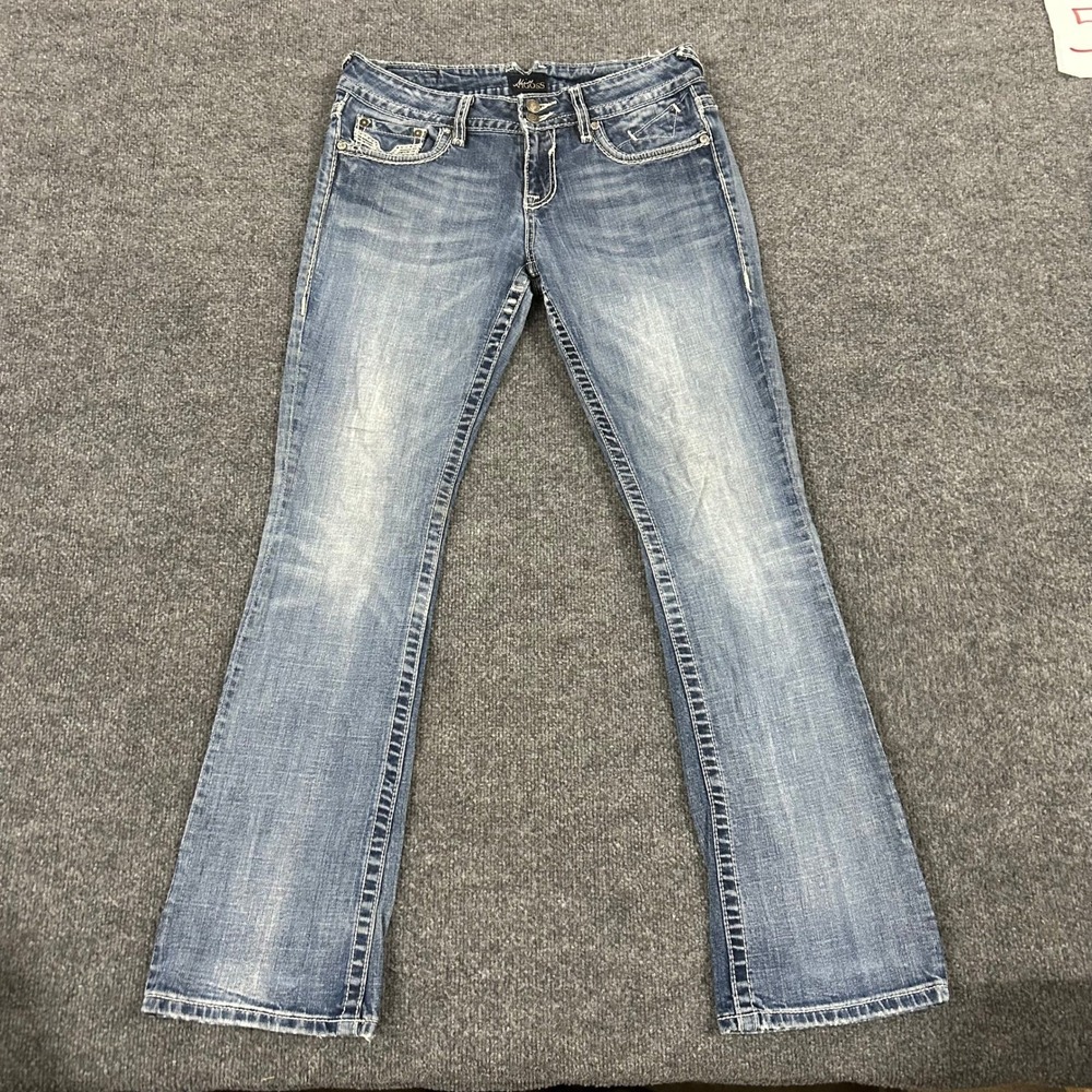 Miss Vigoss Jeans Womens Size 10 Blue Bootcut Embellished Stretch Y2K P7687A